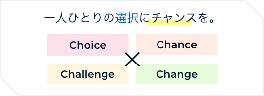 一人ひとりの選択にチャンスを。