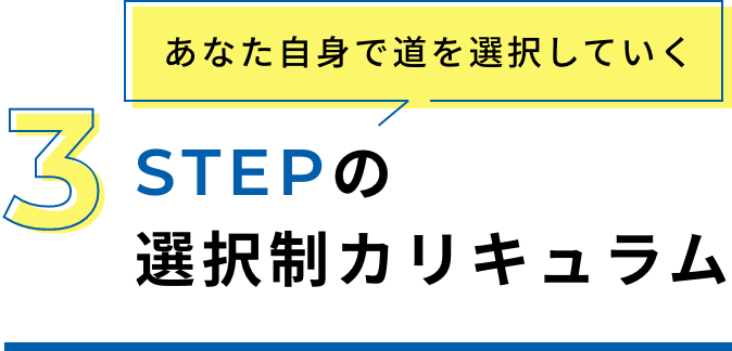 あなた自身で道を選択していく3STEPの選択制カリキュラム